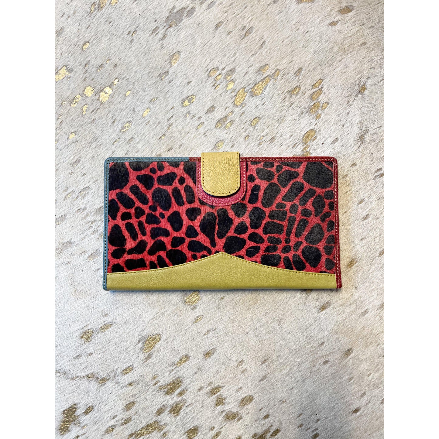 Nash Leather Travel Wallet Giraffe Pink