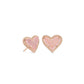 Ari Stud Earrings Rose Gold Pink Druzy