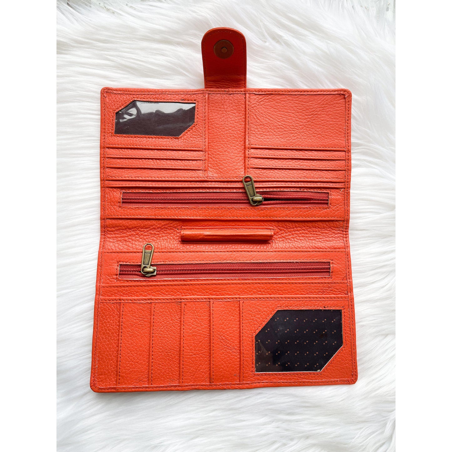 Nash Leather Travel Wallet Orange