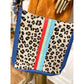 Indie Large Leather Crossbody In Leopard Royal Blue