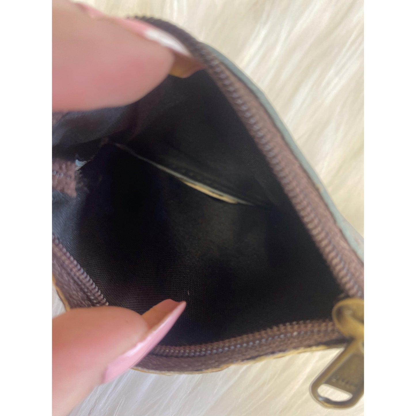 Small Leather Coin Purse Brown