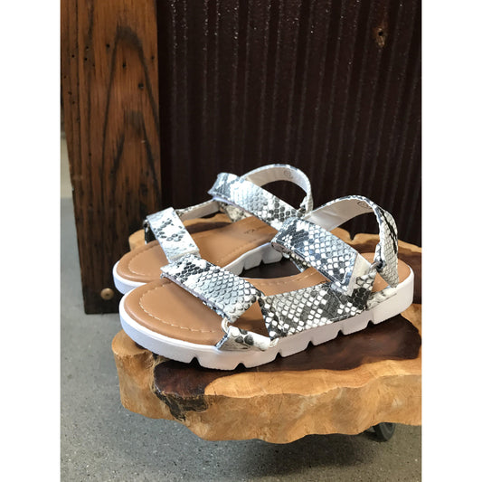 Kid's Black Crocodile Sandal