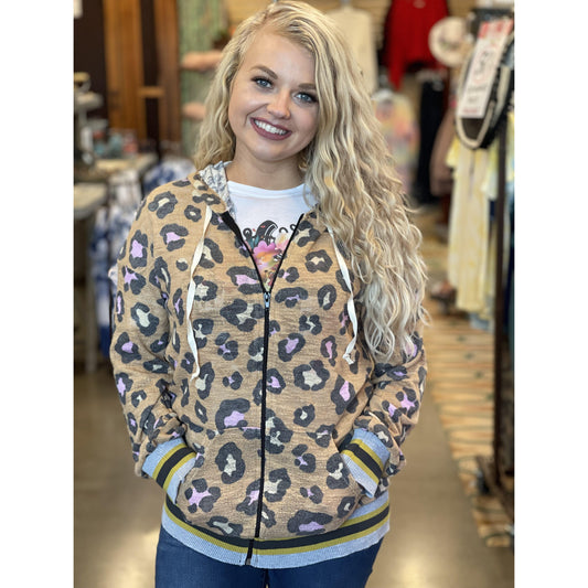 Multicolor Leopard Print Hoodie