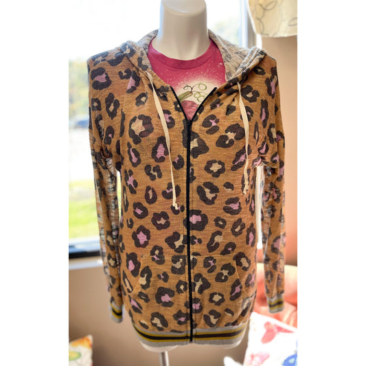 Curvy Multicolor Leopard Print Hoodie