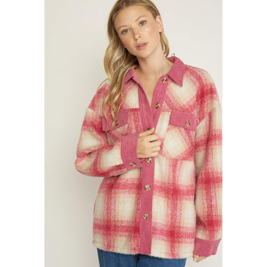 Pink Plaid Shacket